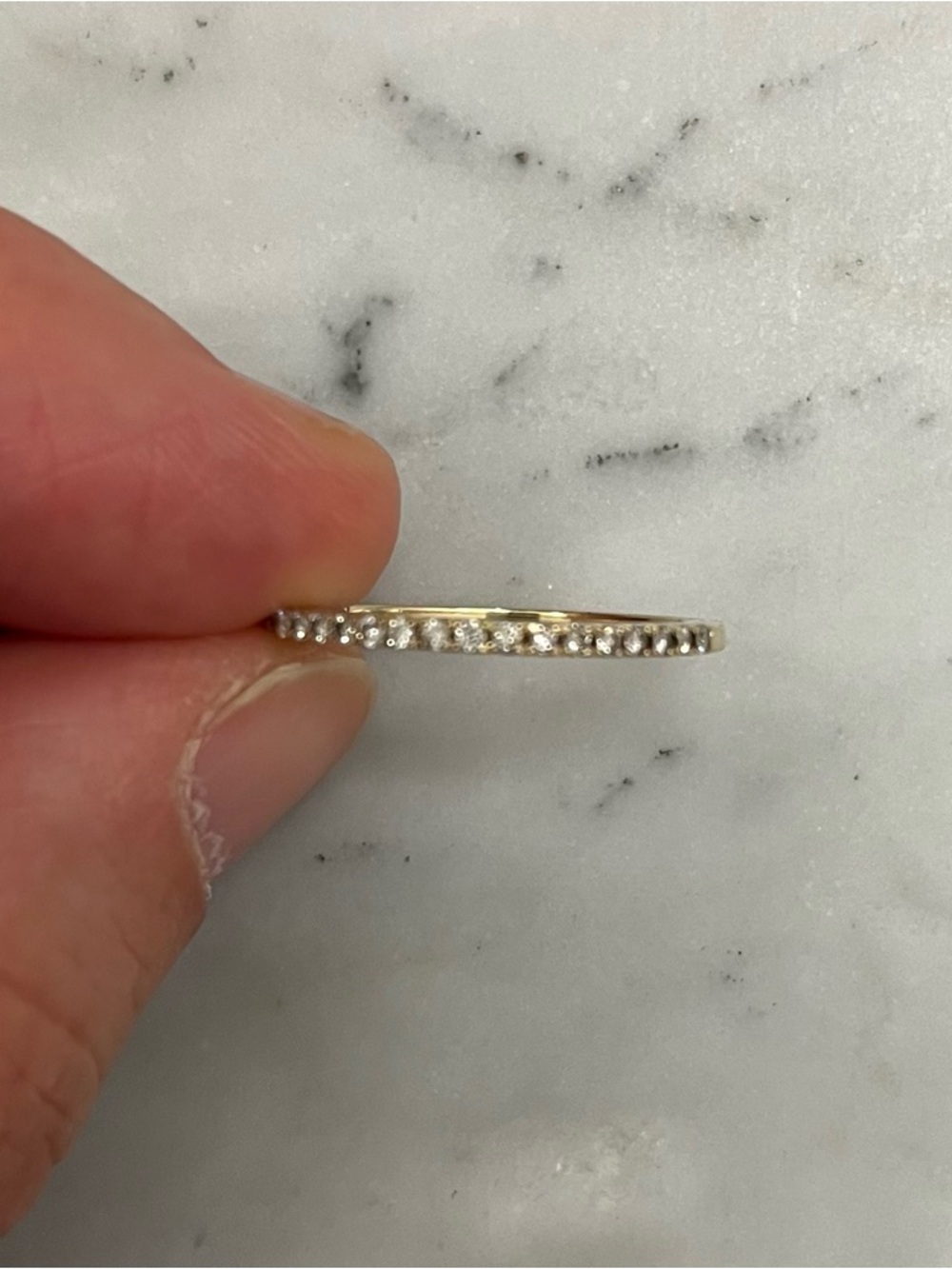 Ring concierge 14k yellow gold stackable Pavé Diamond ring